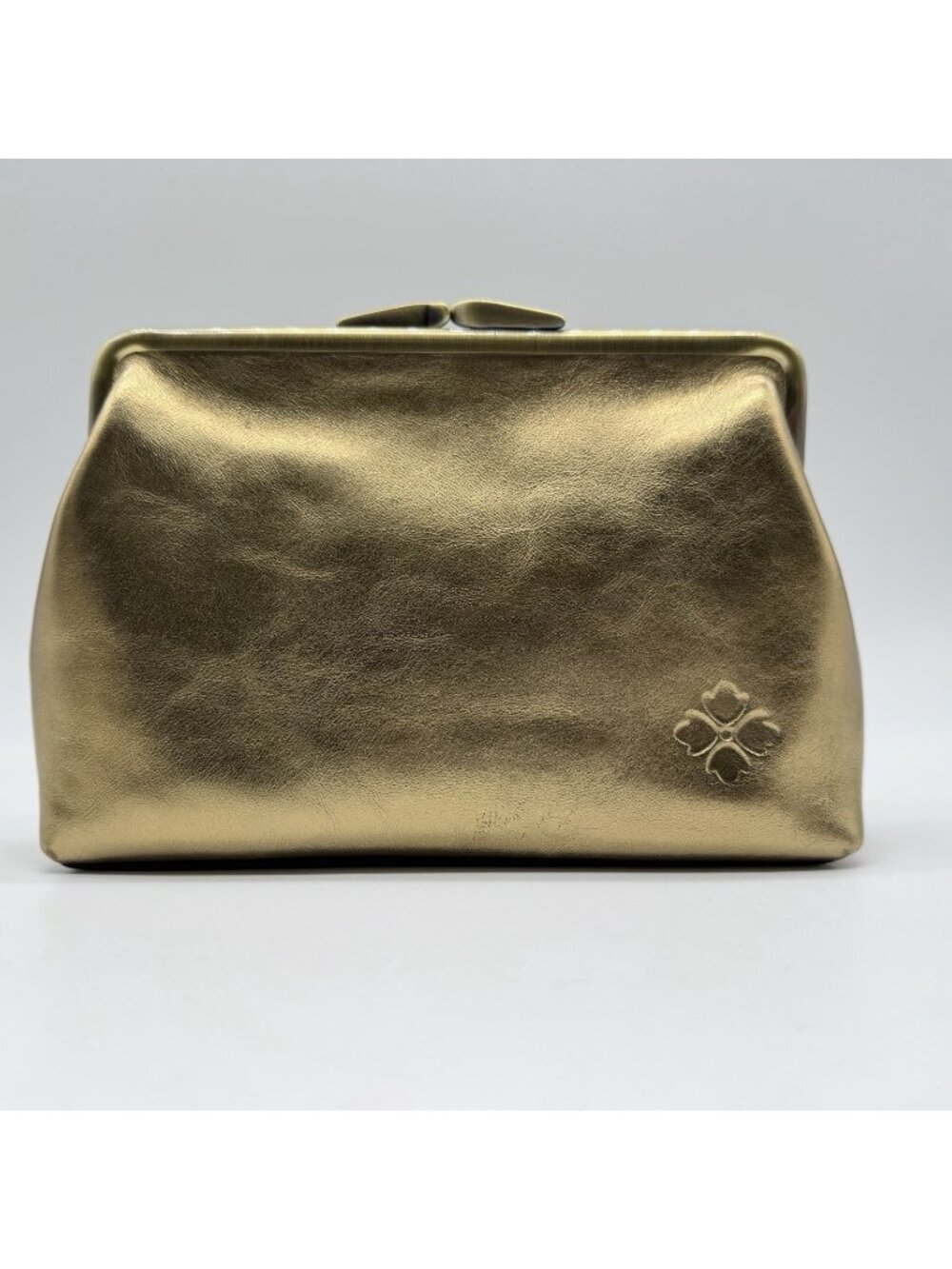 PATRICIA NASH Evelina leather women's clutch crossbody bag - Antique gold